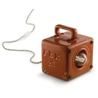 Tischlampe Keramik klein h: 20 cm Handarbeit Orange Shabby Antik E27 Leuchte