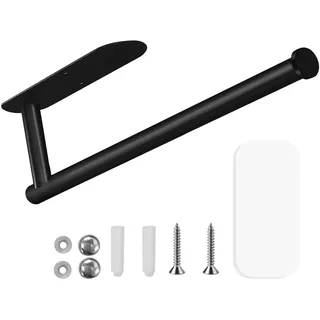 WAIZHIUA Küchenrollenhalter Ohne Bohren, Halter Küchenrolle, Rollenhalter Selbstklebend, Küchenrollenhalter Wand Edelstahl, Rollenhalter Für Küche Und Badezimmer (Schwarz)