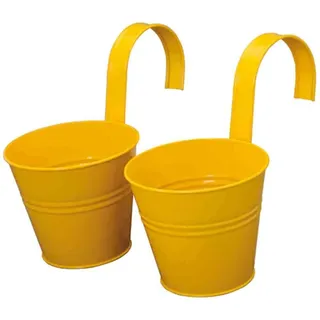 BLUMENTOPF TOPF Pflanztopf Pflanzen Blumengefäß ZINKGELB BLUMEN pflanzen GELB