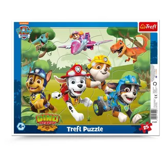 Trefl - Rahmenpuzzles 25 Teile, Tolle Kunststücke von Hunden, Paw Patrol, | Puzzle für Kleinkinder, 25 große Teile, Rahmen und stabile Unterlage, Puzzle mit Märchenfiguren, hohe Qualität