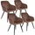 Esszimmerstuhl Marilyn Polyester braun/schwarz 4er Set