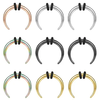 ZS 9 Stück 14G 16G Pincher Tapers Septumringe, Edelstahl Buffalo Horseshoe Stretcher Expander Piercing Zum Dehnen Von Durchbohrten Nasen Ohr Messgeräten (16G, 10mm)