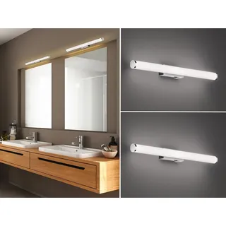 meine wunschleuchte LED Badlampen Set Wand mit Schalter Chrom 60cm Gäste WC Spiegelleuchten seitlich