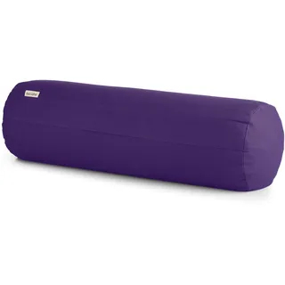 basaho Yoga Bolster Yogarolle | Bio-Baumwolle | Buchweizenschalen | Abnehmbarer und waschbarer Bezug | Yoga Rolle Yogakissen (Purpur)