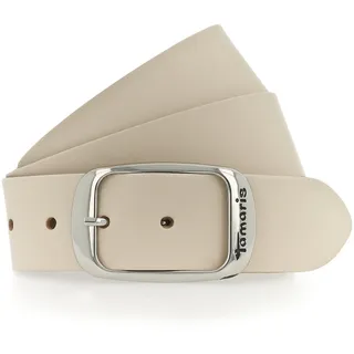 Ledergürtel TAMARIS "Carmen Silver", Damen, Gr. 115, beige, Rindsleder, unifarben, Gürtel Ledergürtel, aus Rindsleder, mit Doppelschließe, 4 cm breit