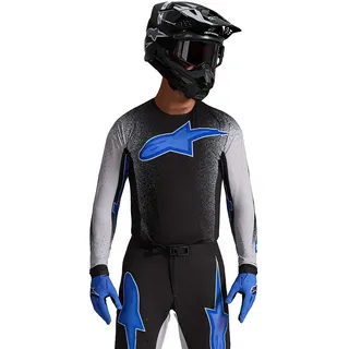 Alpinestars Supertech Hiten Afd Langarm-trikot - Black / Light Lilac / Blithe Blue - M