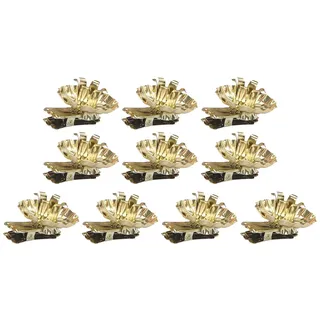 Sarini 10 Stück Kerzenlichthalter-Clips Kerzenständer-Clips Weihnachtsbaum-Kerzenclips Blumenform Kerzenclips Weihnachts-Kerzenständer-Clips Metall-Kerzenhalter