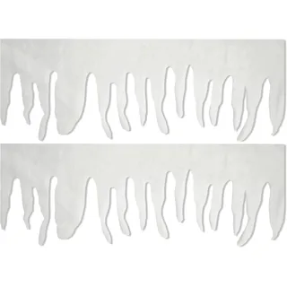 2.4M Falsche Schnee Eiszapfen Drapiert Fransen Girlande Innen Fensterdeko