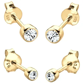 Elli Ohrstecker-Set 2er Set Weiß 925 Sterling Silber mit Kristall