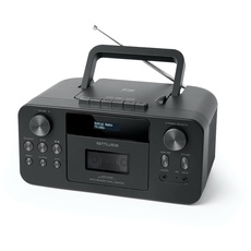 Bild Tragbares DAB+ Radio mit Bluetooth CD-Player, Kassettenspieler, UKW, Kopfhörer-Eingang, AUX-In, LCD Display, Musik-Streaming, Schwarz (M-182DB)