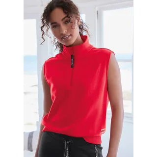 Sweatshirt BENCH. LOUNGEWEAR, Damen, Gr. 32/34, rot, Sweatware, Obermaterial: 60% Baumwolle, 40% Polyester, unifarben, lässig geschnitten hüftlang, elastischer Bund, Sweatshirts Sweatshirt, mit Reißverschluss am Stehkragen, Loungewear, Topseller