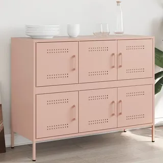 vidaXL Sideboard Rosa 100,5x39x79 cm Stahl - Rosa