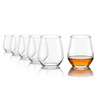 Stölzle Lausitz Celestia Whiskygläser Facettendesign 420 ml, 6er-Set | Whiskygläser mit facettierter Oberfläche für Whiskey und Spirituosen, aus Kristallglas, stoßfest & spülmaschinengeeignet