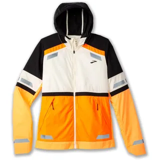 Brooks Run Visible Jacket 2.0 Damen Ecru/Fluoro Flash/Black L