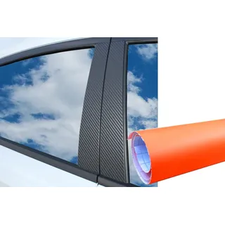 6x PREMIUM A B C Säule Tür Leisten Abdeckung Auto Folie Wrap Set Orange Matt