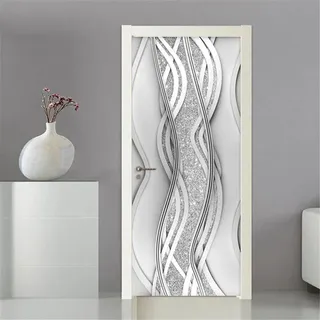 VIRANDA Türtapete Selbstklebend TürPoster - LINIENTEXTUR - Türaufkleber Türfolie für Schlafzimmer Gang Tür verschönern deko 77x200cm