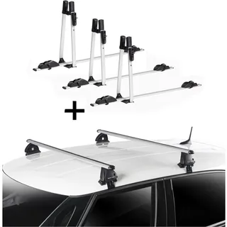 3x VDP Fahrradträger ALU Premium + Dachträger VDP EVO ALU kompatibel mit für Renault Laguna II 5 Türer 2001-2007
