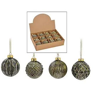12 Weihnachtskugeln aus Glas – Ø 6 cm – Christbaumkugeln Set – Glaskugeln für Weihnachtsbaum – edle Tannenbaum Deko – klassisch, modern & elegant – Weihnachtsdeko Baumkugeln