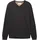 Basic Knit Pullover mit V-Ausschnitt Schwarz/Grau Melange 3XL