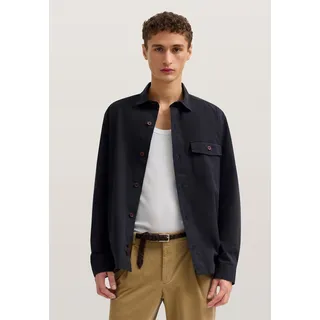 Businesshemd BUGATTI "Regular Fit", Herren, Gr. XXL, Normalgrößen, 390, marine, Canvas, 100% Baumwolle, unifarben, regular fit, Hemden Businesshemd, im Overshirt-Style