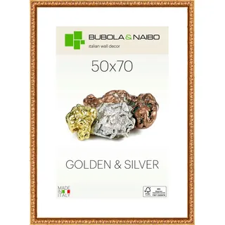 Bilderrahmen , Goldfarben , Holz , rechteckig , 50x70 cm , FSC Mix , Bilder & Rahmen, Bilderrahmen, Bilderrahmen & Fotorahmen