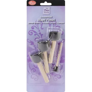 Viva Decor VD930000400 Schaumstoff Stupf-Pinsel 4-er Set, Synthetic Material, Mehrfarbig, 25.4 x 10.8 x 3.8 cm