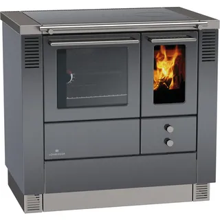 Lohberger Festbrennstoffherd Varioline LC 75 B Edition - schwarz-grau matt