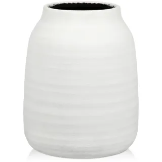 Dekovase Blumenvase aus Keramik Rund Tischvase im Antik Shabby Chic Look Vasen für Blumengesteck, H x Ø: 18 x 13,5 cm