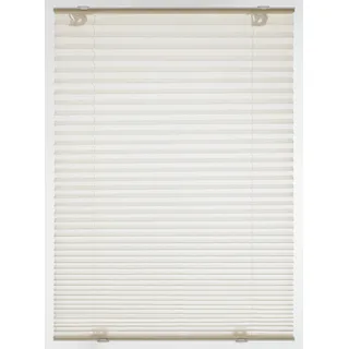 GARDINIA Solo Plissee ohne Bohren, Mit Saugnäpfen, Blickdichtes Falt-Rollo, Inkl. Aller Montage-Teile, 2 Bedienschienen aus Aluminium, Creme, 40 x 130 cm