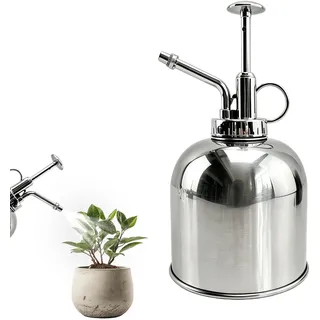 Gießkanne Zimmerpflanzen, 0.45 L Giesskanne Zimmerpflanzen, Pflanzennebel Sprühflasche, Edelstahl Kleine Gießkanne Zur Einfachen Bewässerung Von Blumen, Pflanzen & Bäumen (Silber)