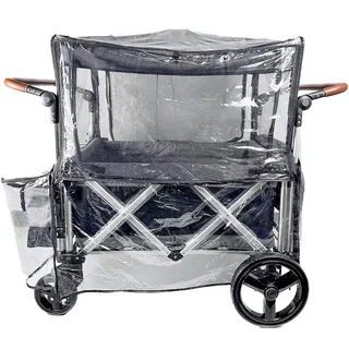 Große Größe Regenabdeckung für Wagon Kinderwagen, Moskitonetz für Wagon Trolley Cart, 2in1 große Abdeckung mit Fenster für Picknick Camping Wagon Kinderwagen Wasserdichte winddichte Wagon Zubehör.