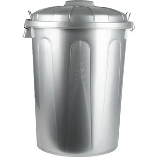 Mülltonne, langlebiges Design, umweltfreundliches Material, Silber, 70L - 47.5X52X67Cm - Silber