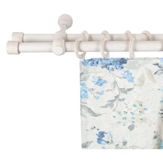 Gardinenstange SN DECO GROUP "Cafiro" Gr. 3, weiß (weiß antikfarben), L:160cm, Holzwerkstoff, Gardinenstangen, Gardinenstange, 28 mm, Holz, verschiedene Längen und Farben, Komplettset