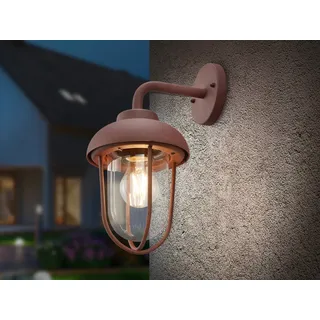 LED Außenwandleuchte in Rostoptik moderne Laterne - Außenwandlampen für Hauswand