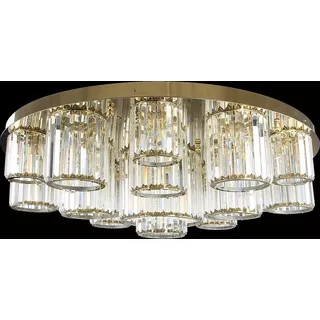 Runder Kronleuchter Deckenleuchte Luster Deckenlampe Wohnzimmer Gold