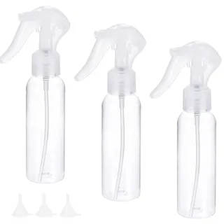 LATRAT 3 Stück 200 ml und Kostenlos 3 kleine Trichter Kunststoff, transparent, leer, für Haushalt und Garten,Friseurwerkzeuge, Gießkanne, Blumensprühgerät, Multifunktionale wassersprüher