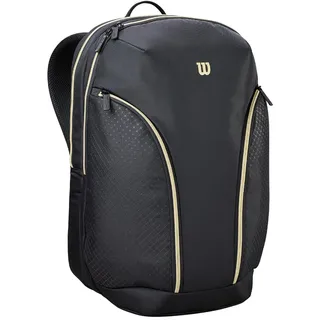 Wilson Defy V1 Padel Rucksack, Mit Thermofolien-Schutz für zwei Padel-Schläger, Kombiniert Funktionalität, Organisation & modernes Design, Farbe: Schwarz/Gold