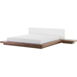 Beliani Bett 180 x 200 cm Braun/Weiß