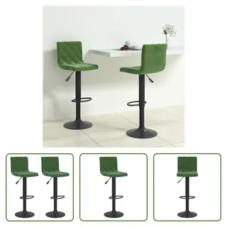 The Living Store Barhocker 2 Stk. Dunkelgrün Samt - Grün