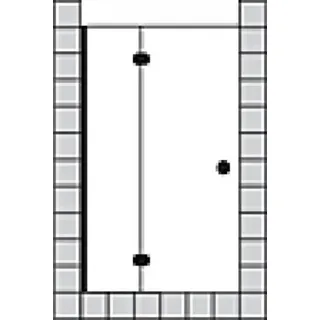 SPRINZ Fortuna teilgerahmte Tür mit Seitenteil für Nische, Anschlag rechts, 900x2000mm, FA21R902003301SM, Duschkabine: Beschlagteile: Chrom, Glasart: Kristall hell mit SpriClean und SpriMedical