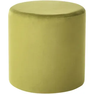 Beliani Pouf Olivgrün Lovett , Grün , Textil , Rund , 47x46x47 cm , Wohnzimmer, Sessel, Hocker & Hockerbänke, Poufs