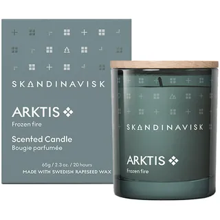Skandinavisk ARKTIS 'Arktis' Duftkerze, Sonderedition, Duftnoten: Stürmische Wälder und arktischer Salbei, Pfefferminz und Schneeflocken, 65 g