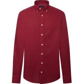 Hackett Dyed Oxford Langarmhemd - Winter Red - 2XL