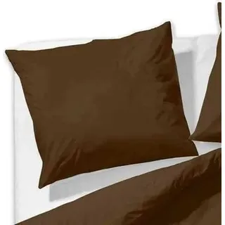 ETÉREA Mako Satin Kissenbezug 2x 40x40cm - Ganzjahresbezug - Pflegeleichter Kissenbezug Unifarben - Kopfkissenbezug 40x40cm Mako Satin - Kissenbezug mit Reißverschluss - - Braun - Braun
