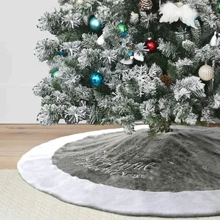 Dremisland Weihnachtsbaumdecke 90 cm Grau/Weiß