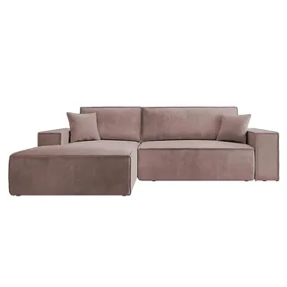 Selsey Sofa Ecksofa Eckcouch Schlafsofa Couch Mit Schlaffunktion Pflegeleicht Polyurethanschaum L Form Links Farese Rosa Cordoptik