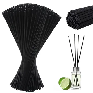 150 Stück Rattanstäbchen für Raumduft, 40 cm x 4 mm Duftstäbchen Nachfüllpack Reed Diffuser Sticks Schwarz Duftstäbchen für Wohnzimmer Büro Bad