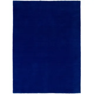 carpetfine Gabbeh Lola Uni Wollteppich 40 x 60 cm Blau