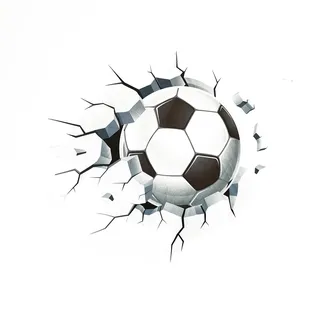 Wandtattoo Fussball Junge Schlafzimmer Fußball Rissige Wand Aufkleber Kinderzimme Jugendzimmer Fussball Poster Deko