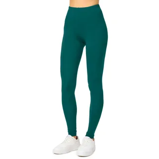 Merry Style Damen Lange Leggings aus Viskose MS10-143 (Smaragdgrün, L)